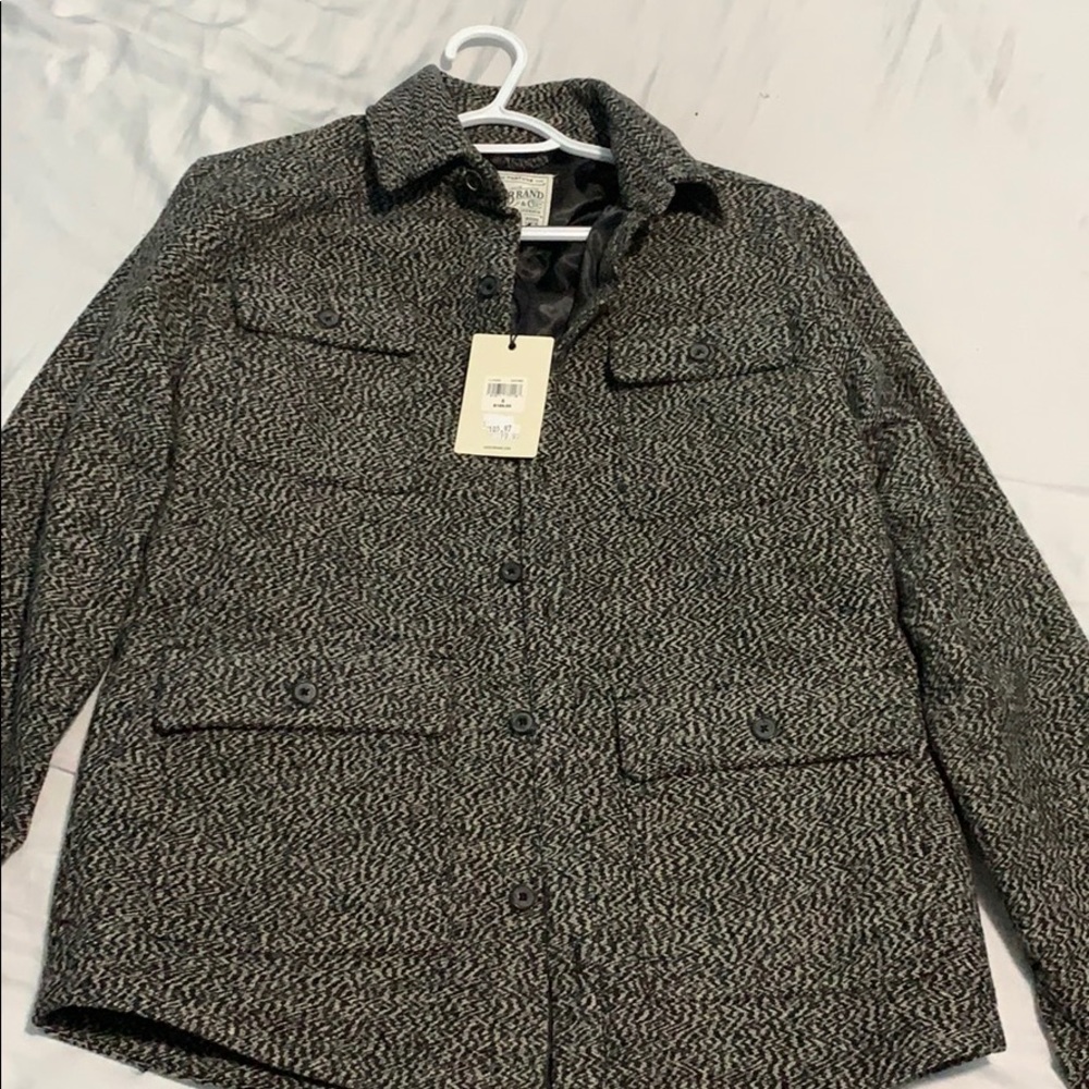 NWT Lucky brand button up gray speckle jacket